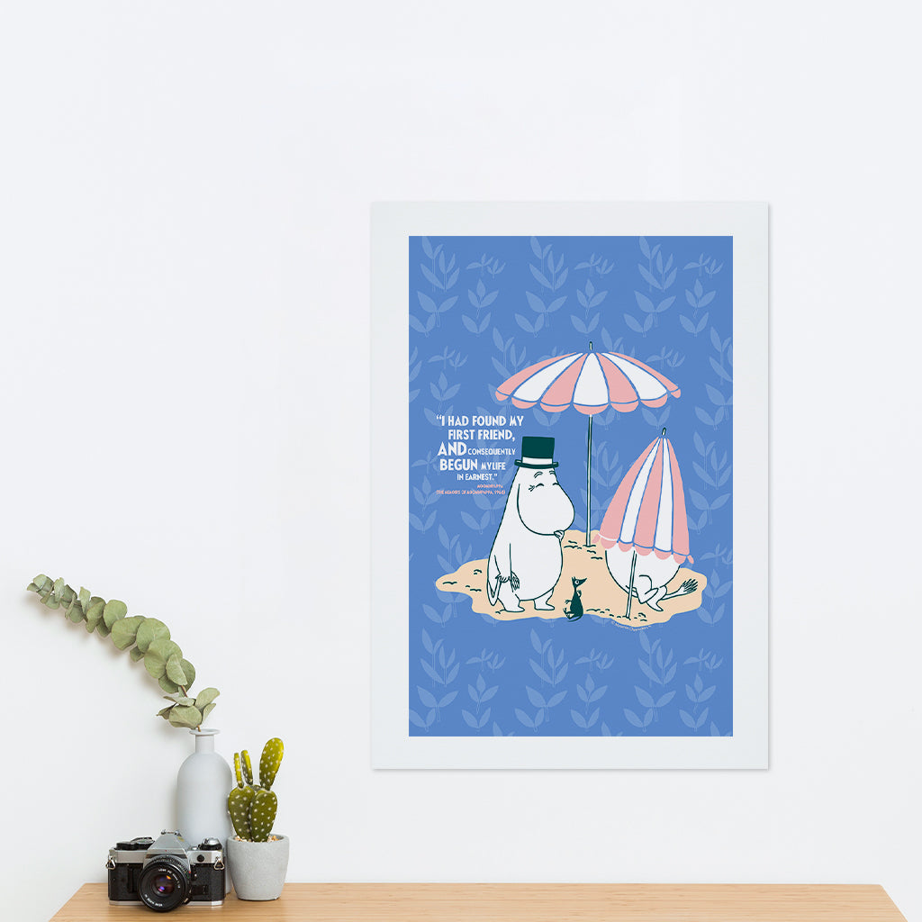 Moomin Found My Friend The Memoirs Of Moominpappa Quote Print