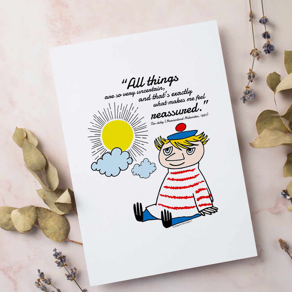 Moomin Very Uncertain Moominland Midwinter Too-Ticky Quote Print | Moomin Shop US