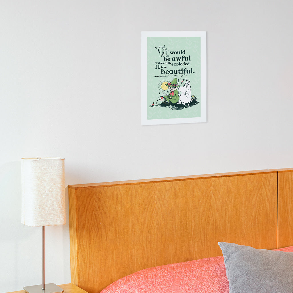 Moomin If The World Exploded Comet In Moomland Snufkin Quote Print