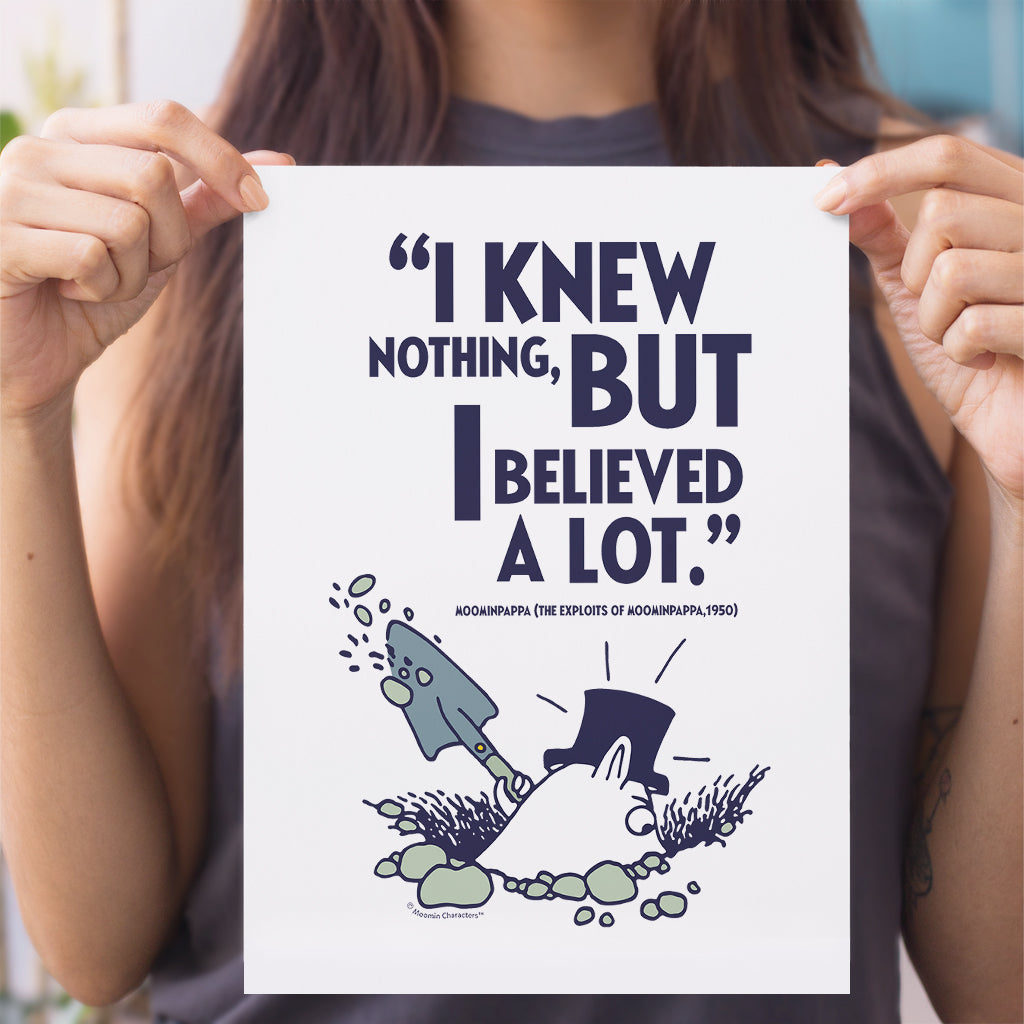 Moomin I Knew Nothing The Exploits Of Moominpappa Quote Print