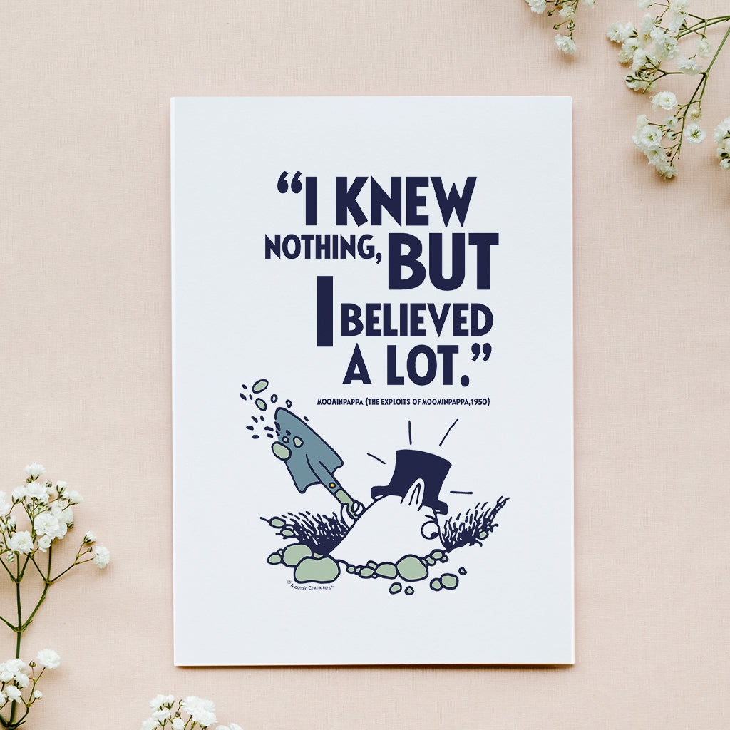 Moomin I Knew Nothing The Exploits Of Moominpappa Quote Print