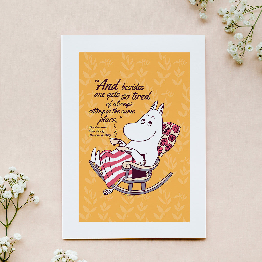 Moomin So Tired Finn Family Moomintroll Moominmamma Quote Print | Moomin Shop US