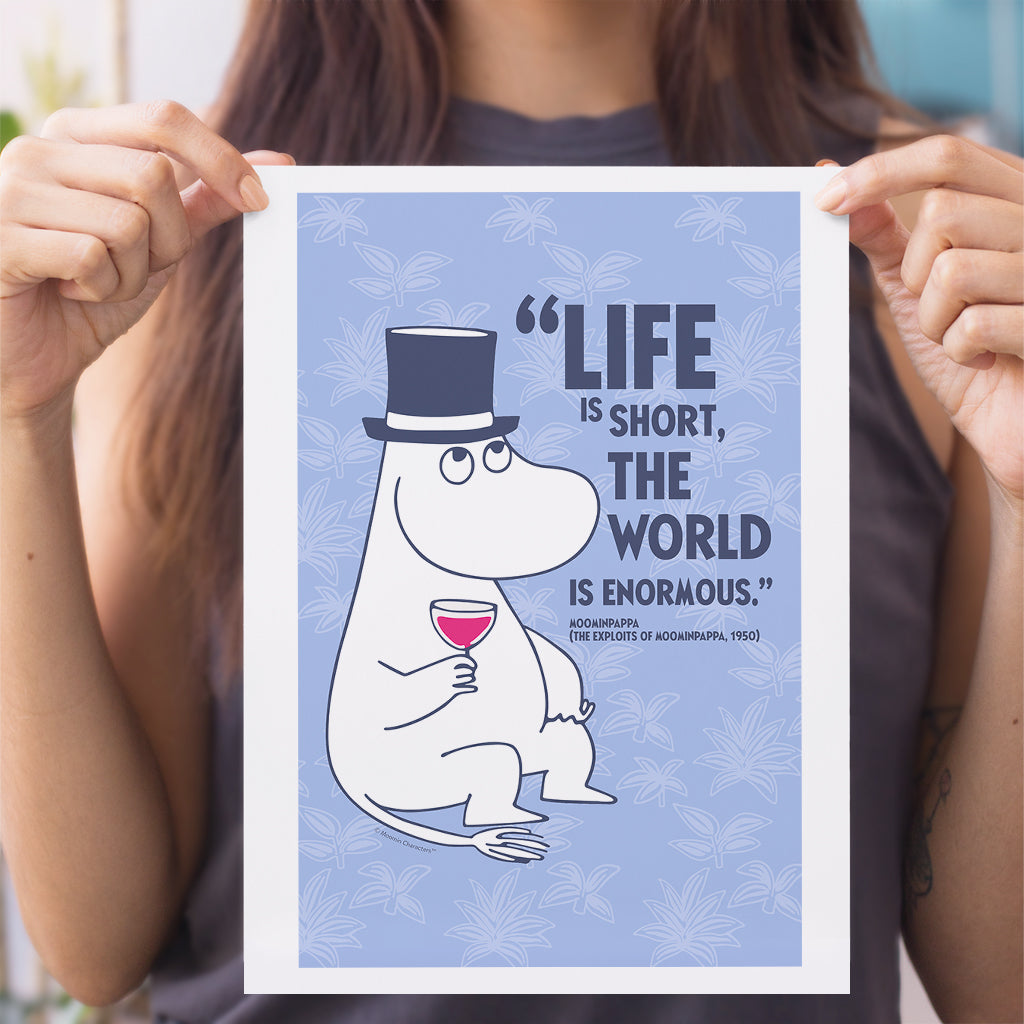 Moomin Life Is Short The Exploits Of Moominpappa Quote Print | Moomin Shop US