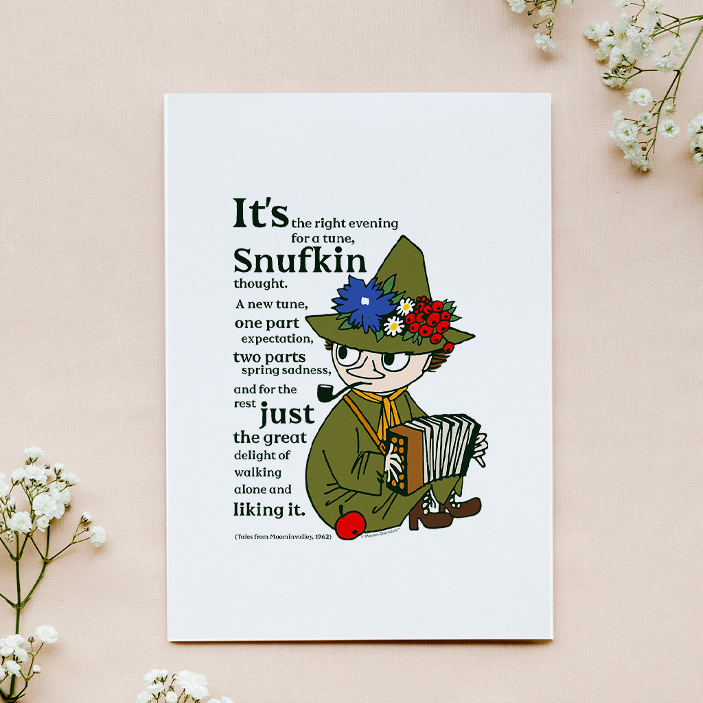 Moomin A New Tune Tales From Moominvalley Snufkin Quote Print | Moomin Shop US