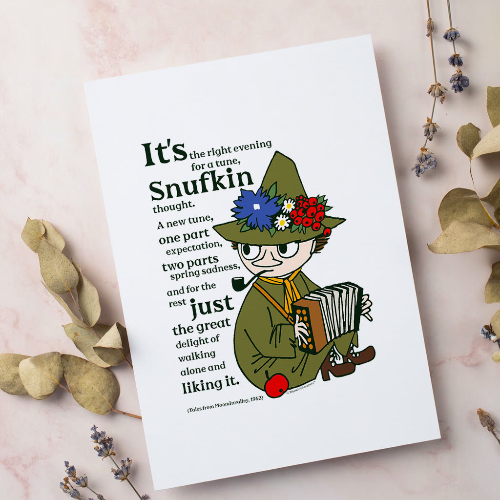 Moomin A New Tune Tales From Moominvalley Snufkin Quote Print