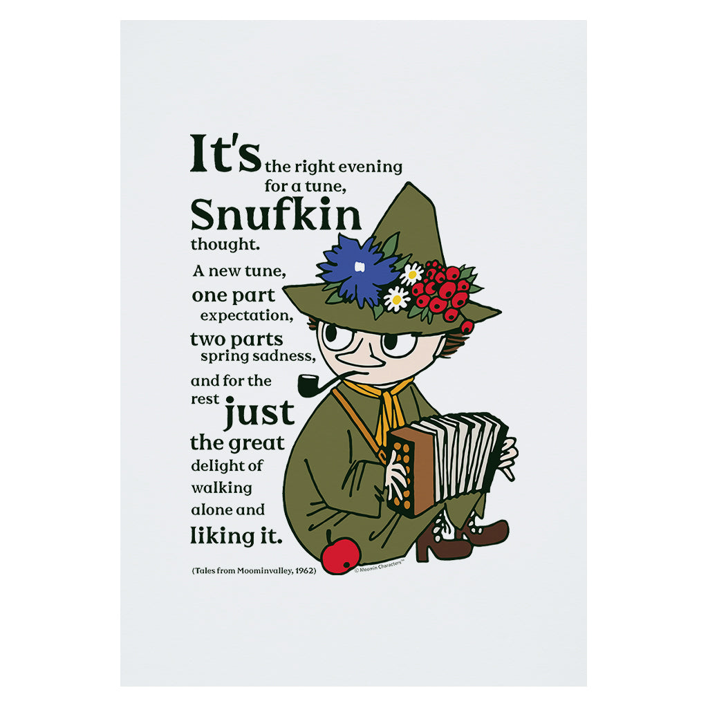 Moomin A New Tune Tales From Moominvalley Snufkin Quote Print