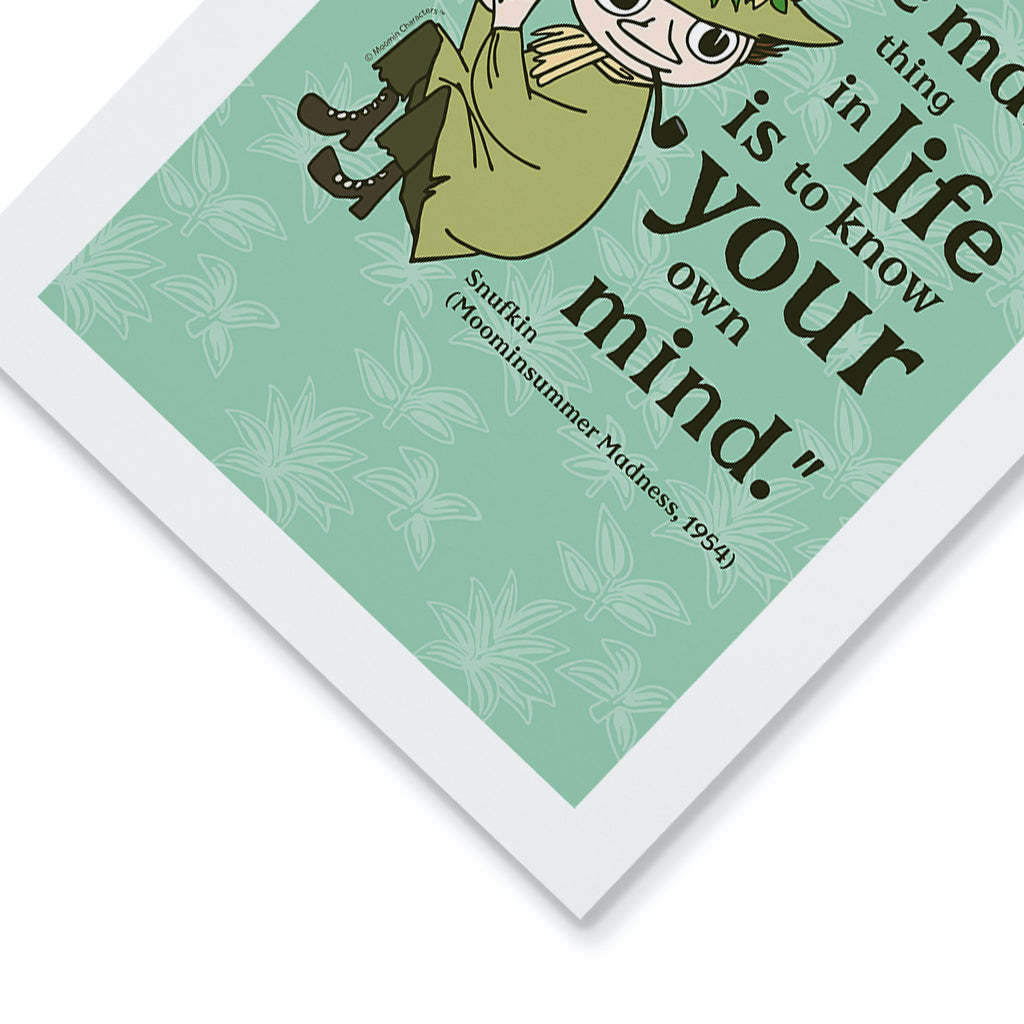 Moomin Know Your Own Mind Moominsummer Madness Snufkin Quote Print