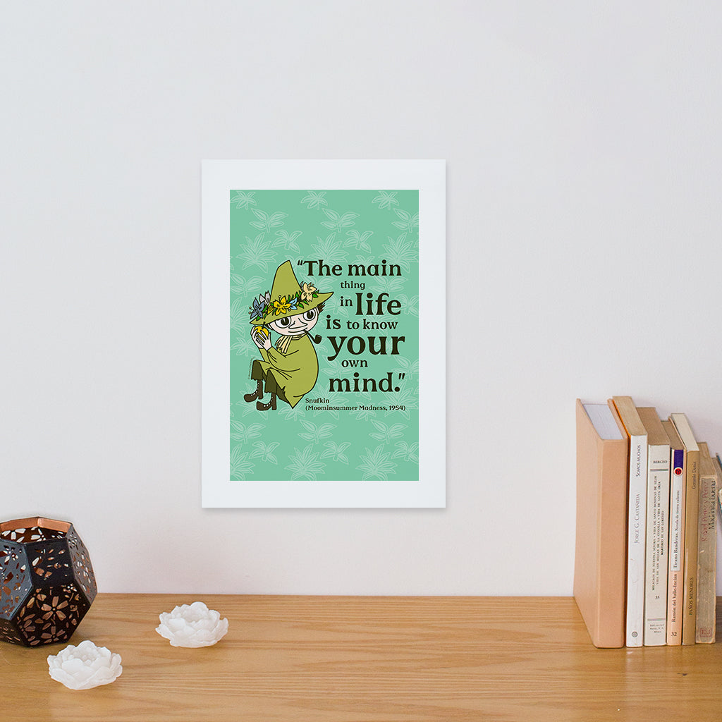 Moomin Know Your Own Mind Moominsummer Madness Snufkin Quote Print