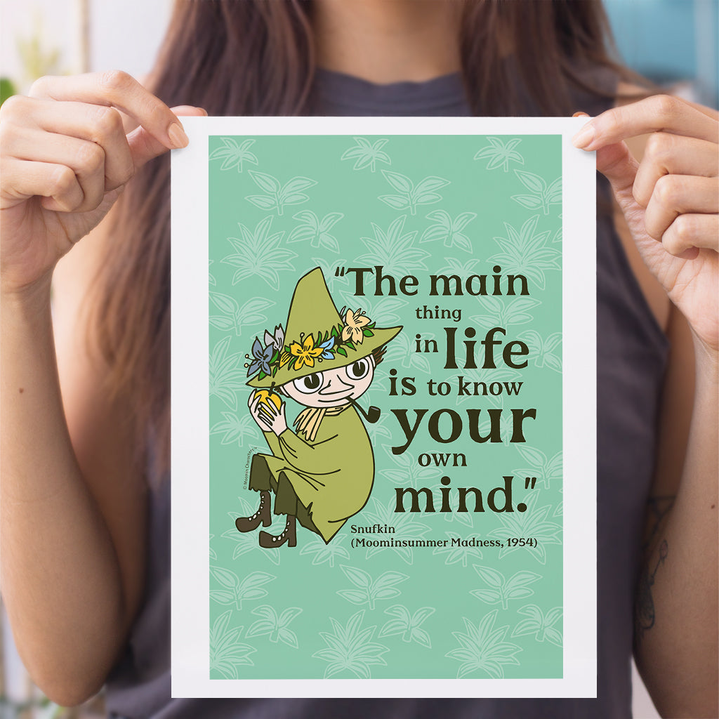 Moomin Know Your Own Mind Moominsummer Madness Snufkin Quote Print