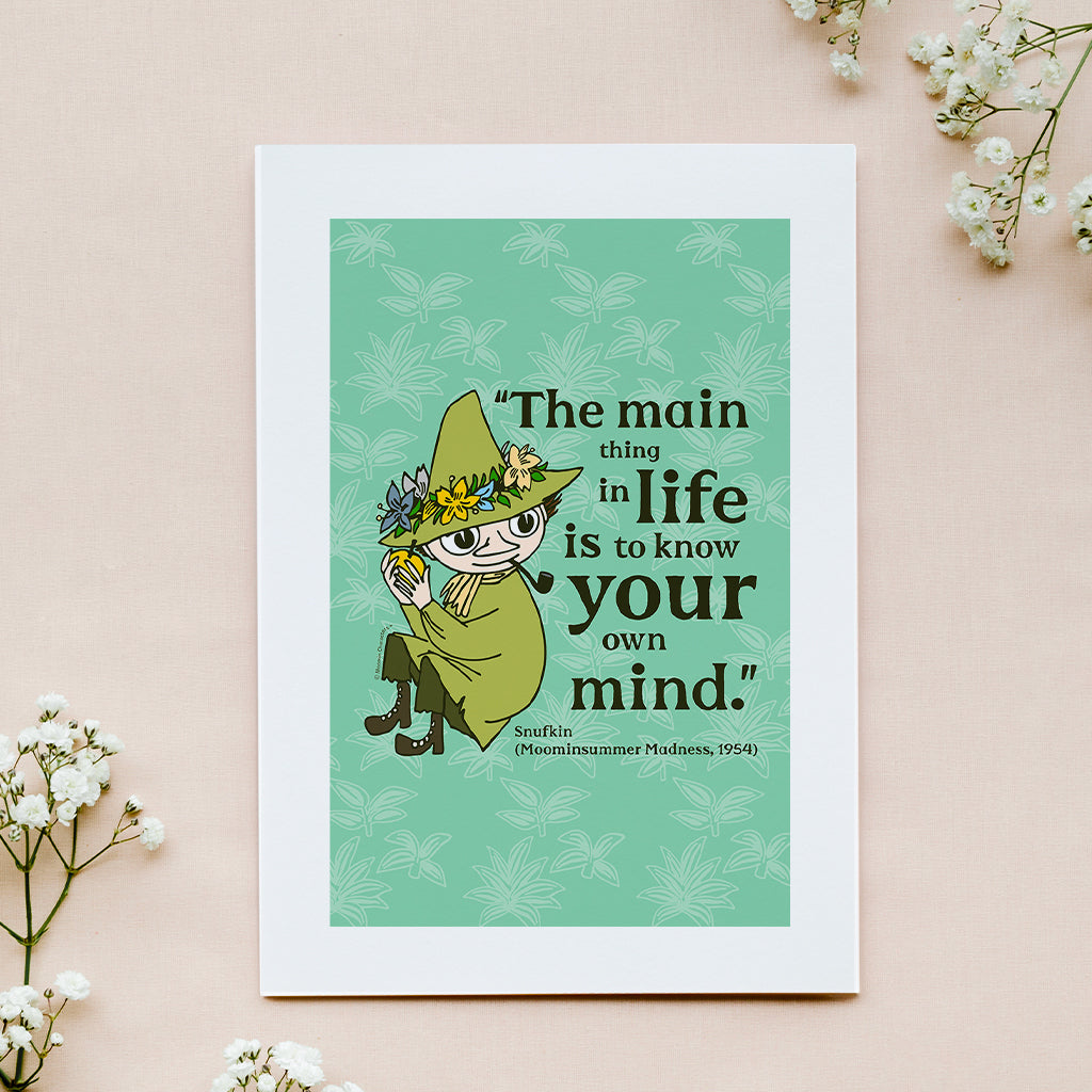 Moomin Know Your Own Mind Moominsummer Madness Snufkin Quote Print