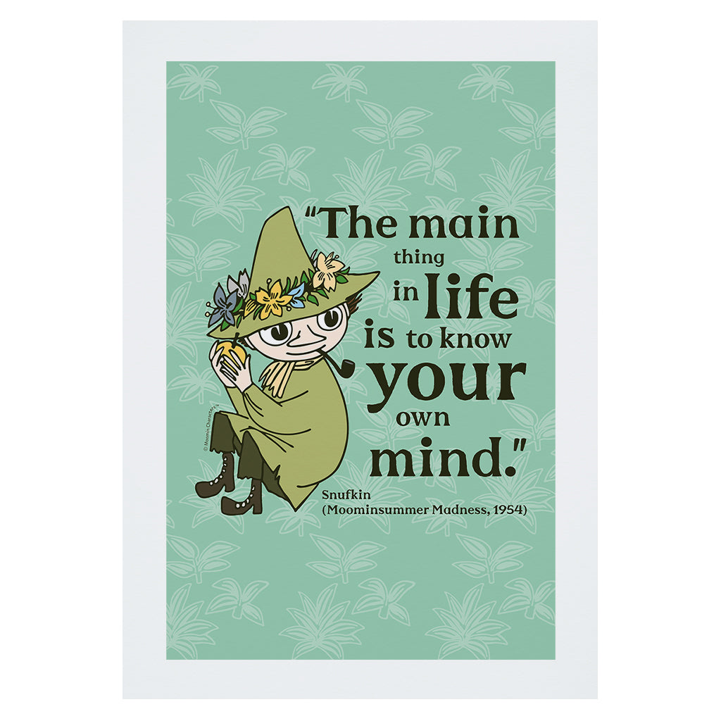 Moomin Know Your Own Mind Moominsummer Madness Snufkin Quote Print | Moomin Shop US