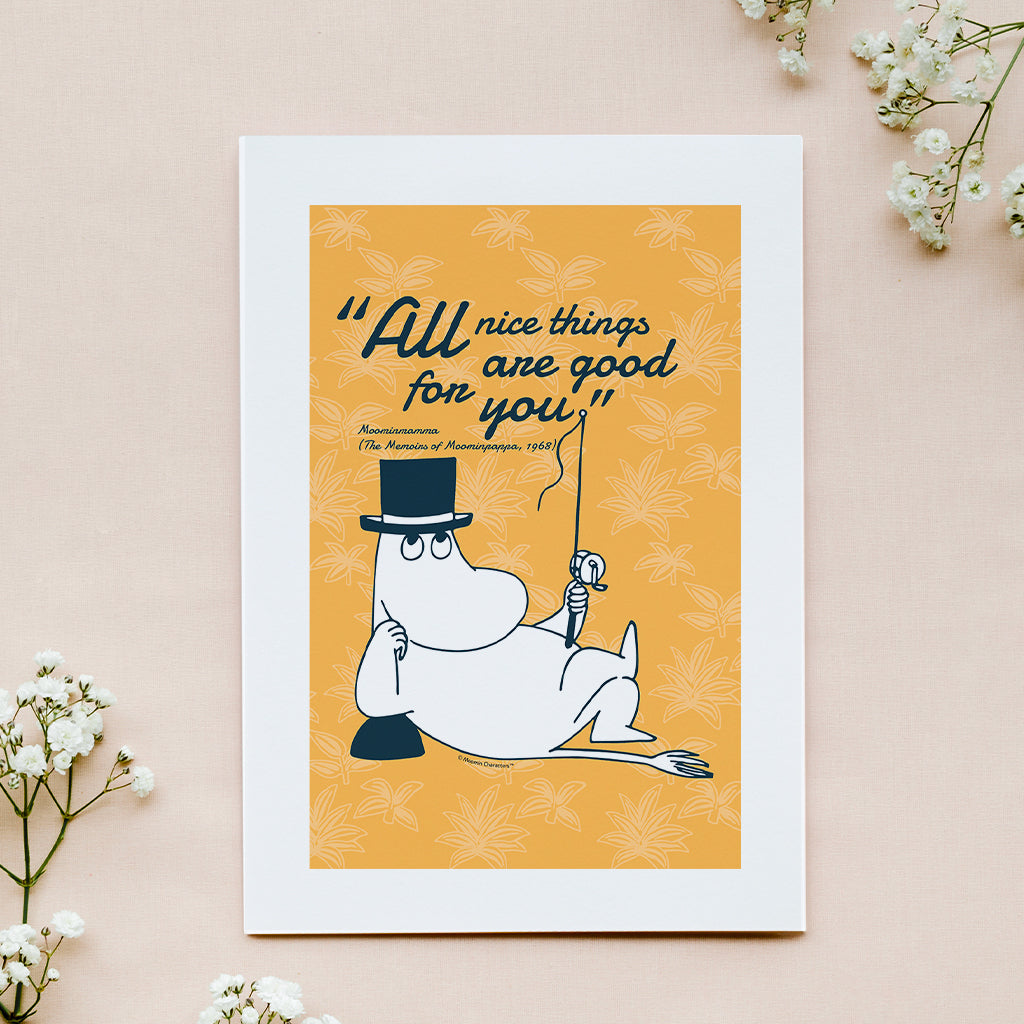 Moomin Nice Things Memoirs Of Moominpappa Mominmamma Quote Print