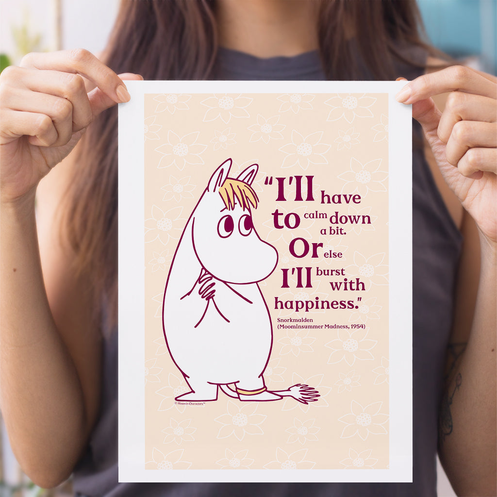 Moomin Happiness Moominsummer Madness Snorkmaide Quote Print