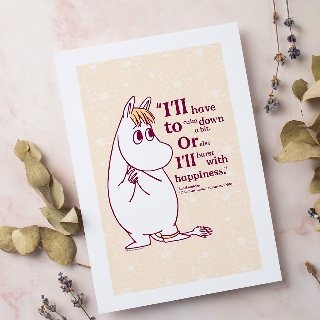 Moomin Happiness Moominsummer Madness Snorkmaide Quote Print