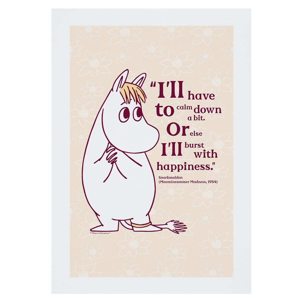 Moomin Happiness Moominsummer Madness Snorkmaide Quote Print