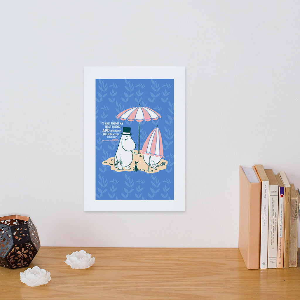 Moomin Found My Friend The Memoirs Of Moominpappa Quote Print