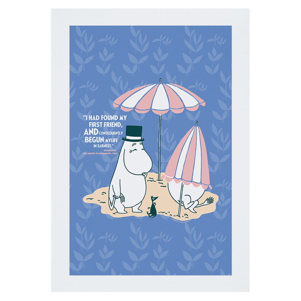 Moomin Found My Friend The Memoirs Of Moominpappa Quote Print