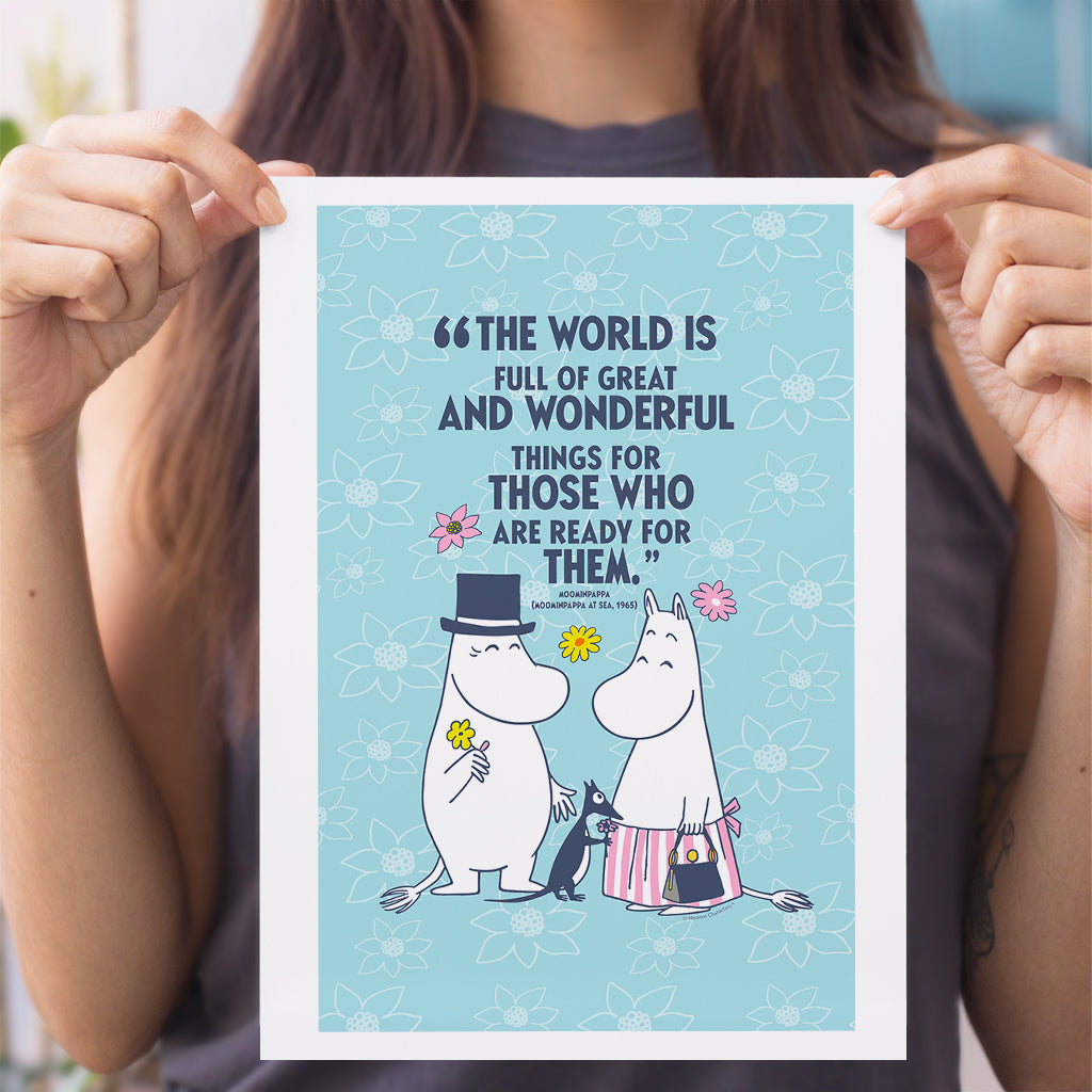 Moomin Great And Wonderful Things At Sea Moominpappa Quote Print | Moomin Shop US