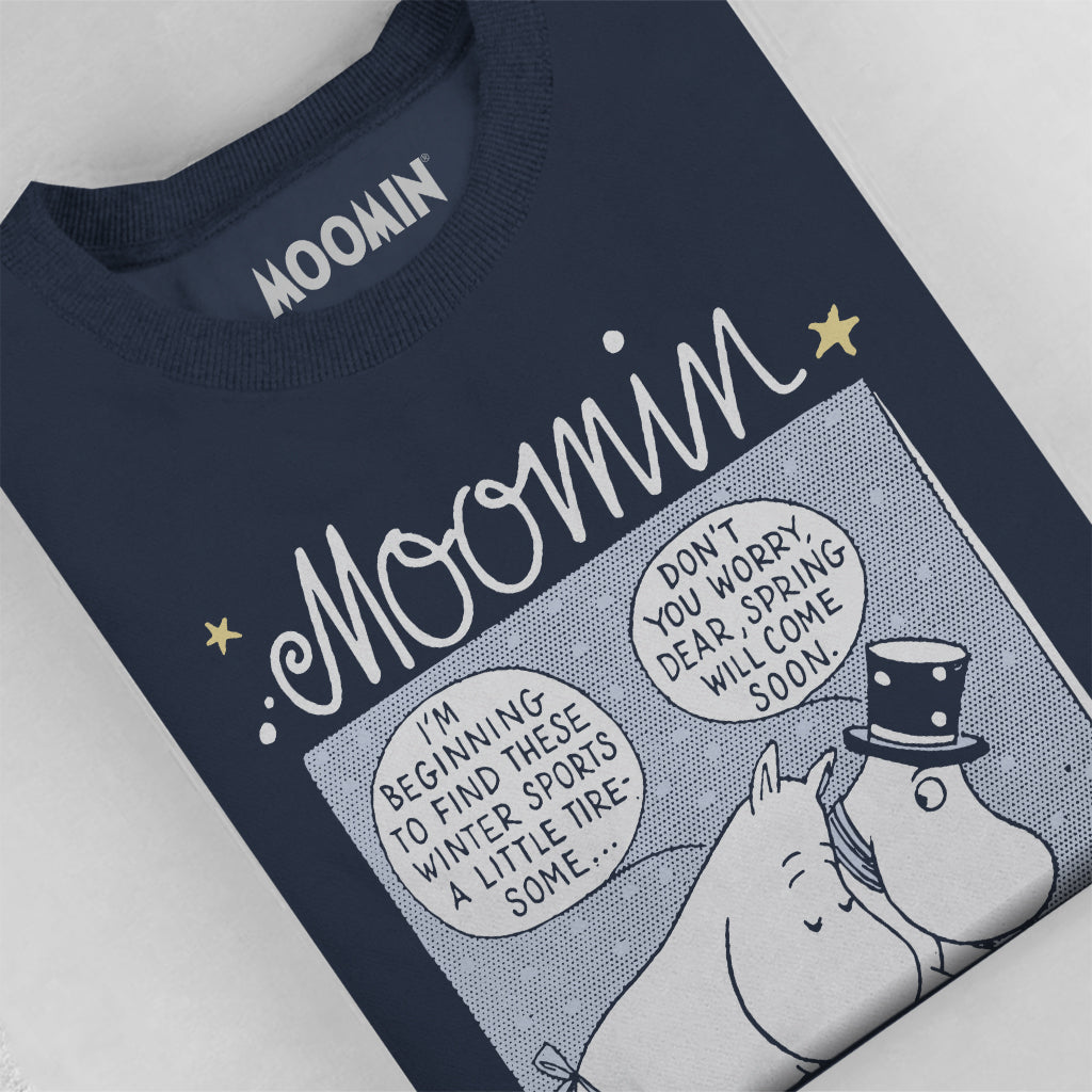 Moomin Moominpappa &amp; Moominmamma Winter Holidays Comic Adult Sweatshirt