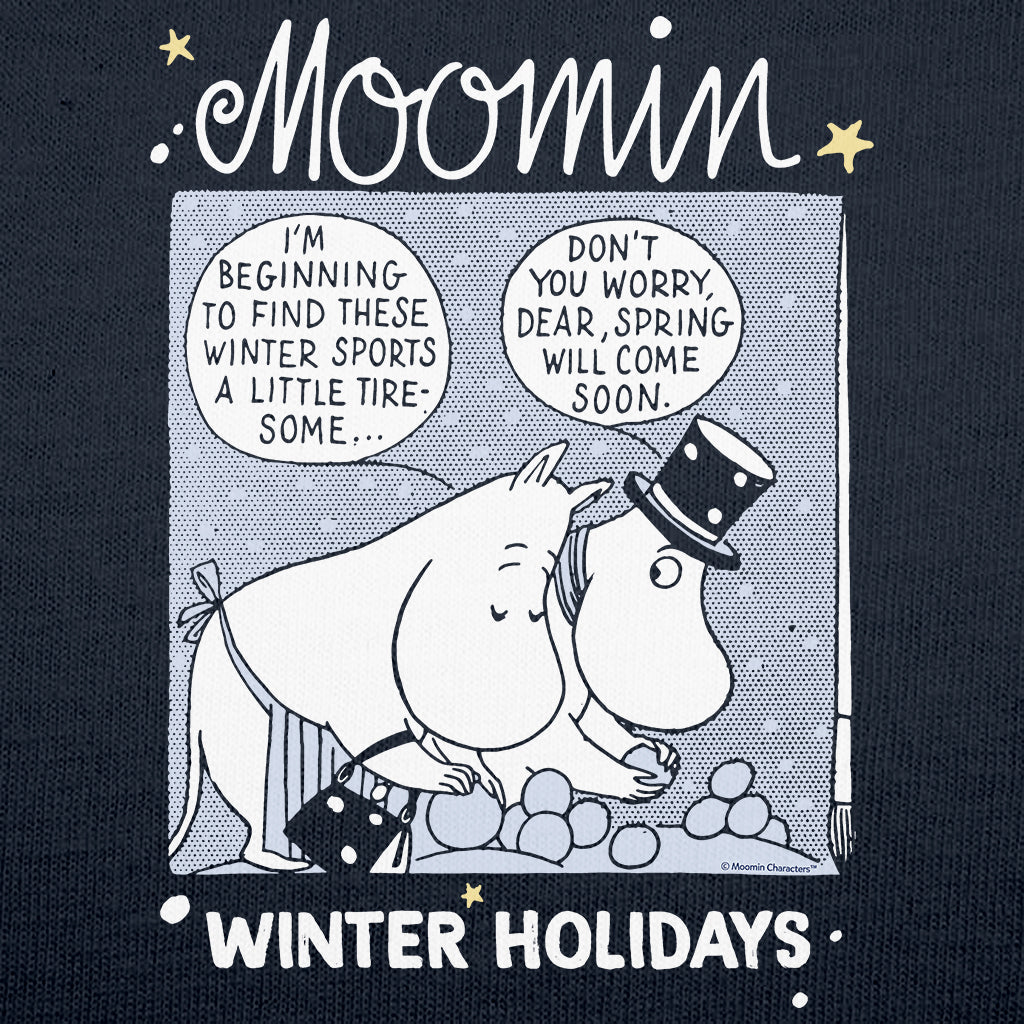 Moomin Moominpappa &amp; Moominmamma Winter Holidays Comic Adult Sweatshirt