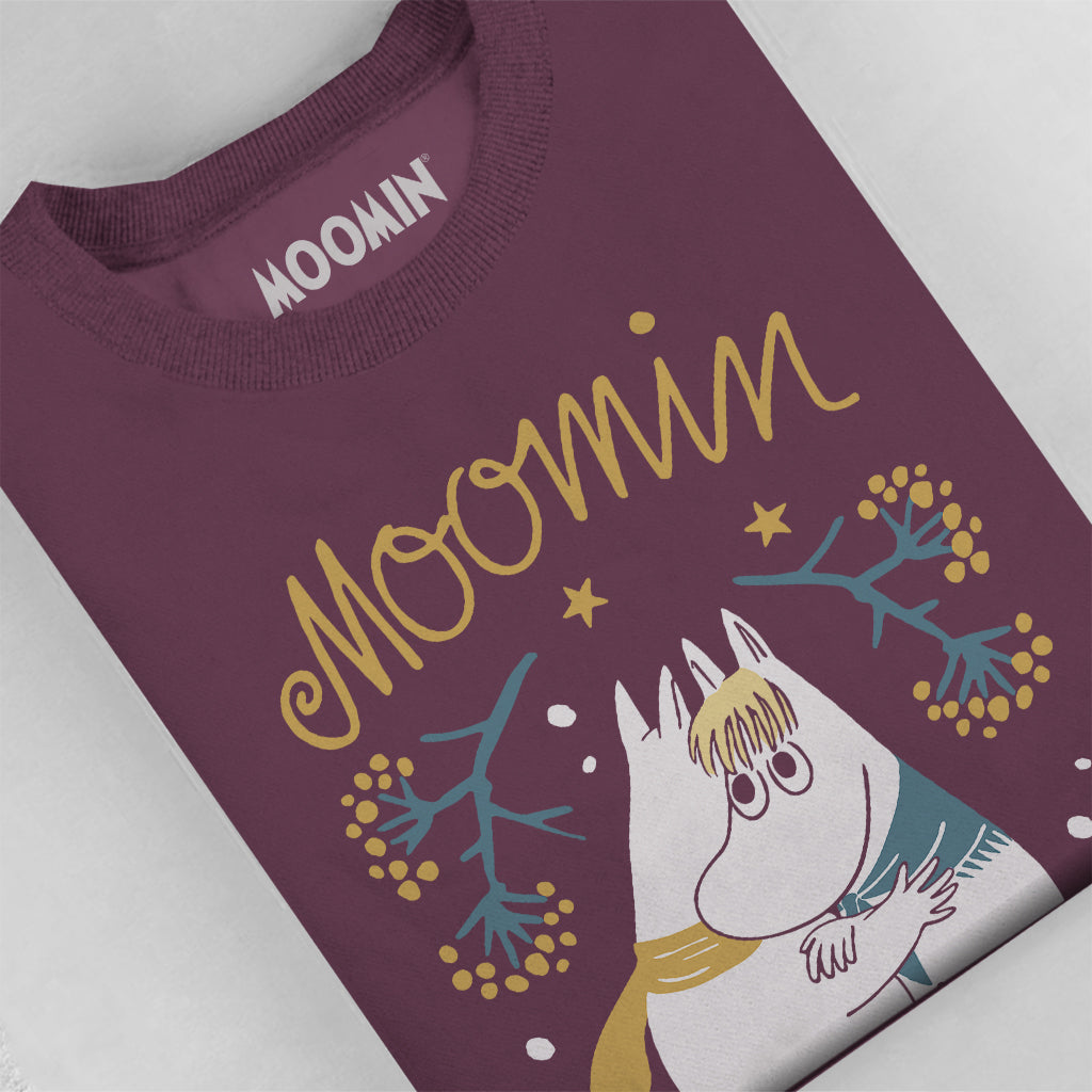 Moomin&#39;s Winter Festive Moomintroll &amp; Snorkmaiden Dancing Adult Sweatshirt