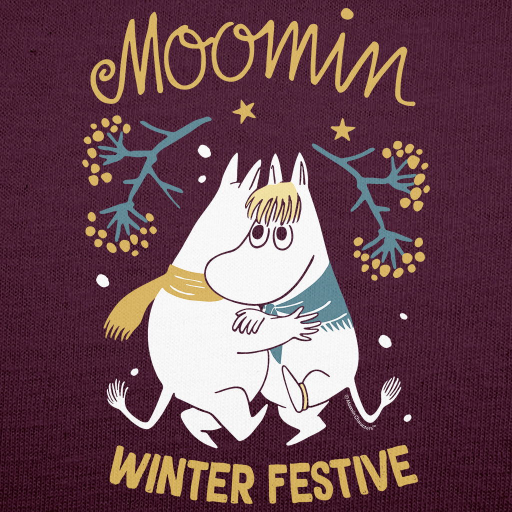 Moomin&#39;s Winter Festive Moomintroll &amp; Snorkmaiden Dancing Adult Sweatshirt