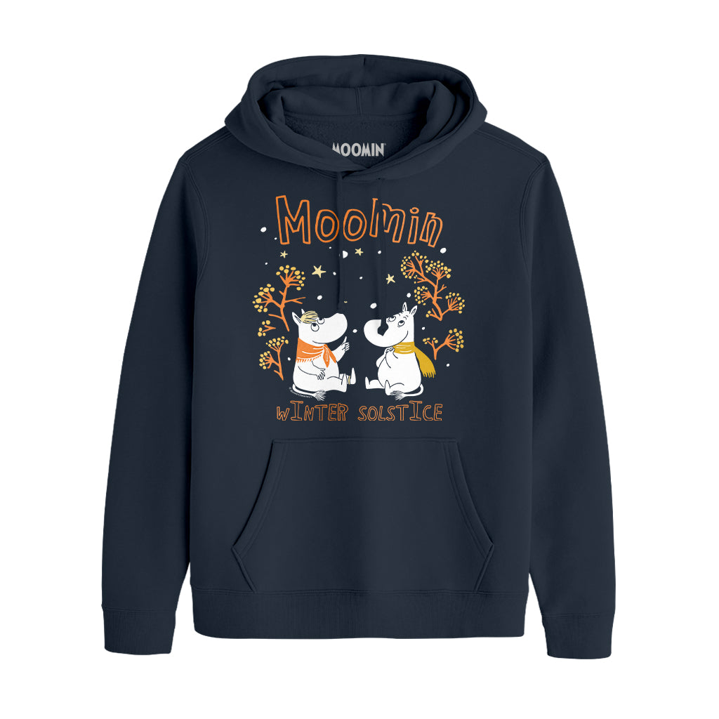 Moomin Winter Solstice Moomintroll &amp; Snorkmaiden In The Snow Adult Hoodie | Moomin Shop US