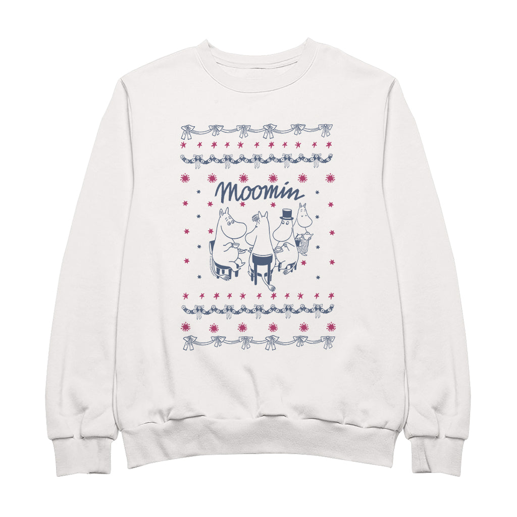 Moomin Moomintroll Snorkmaiden &amp; Co Festive Pattern Adult Sweatshirt | Moomin Shop US