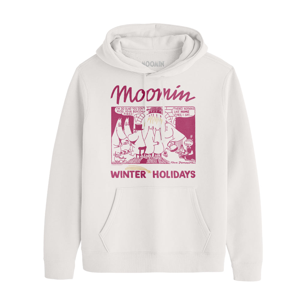 Moomin Winter Holidays Moomins By The Fireplace Adult Hoodie | Moomin Shop US