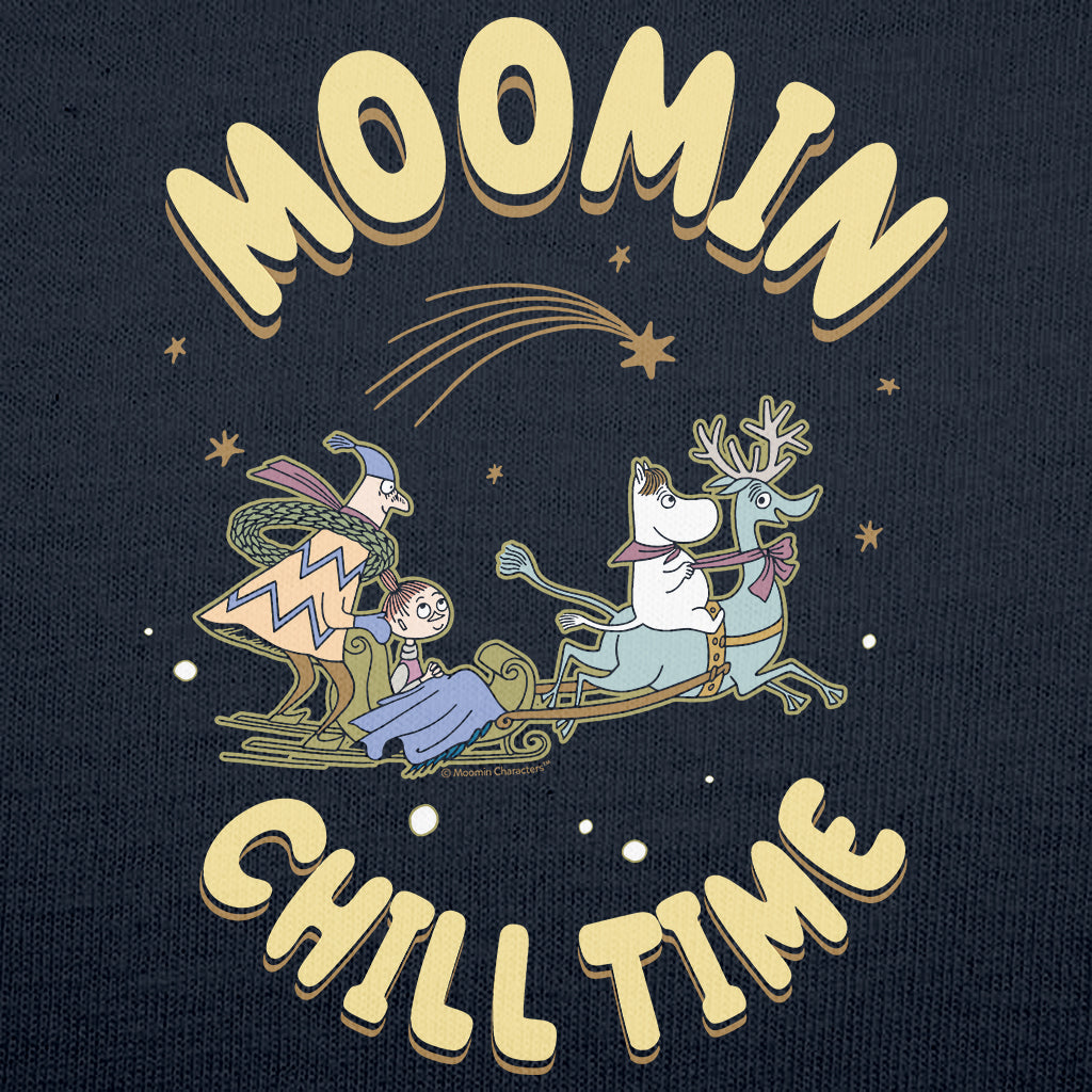 Moomin Sleigh Ride Festive Winter Chill Time Adult Sweatshirt