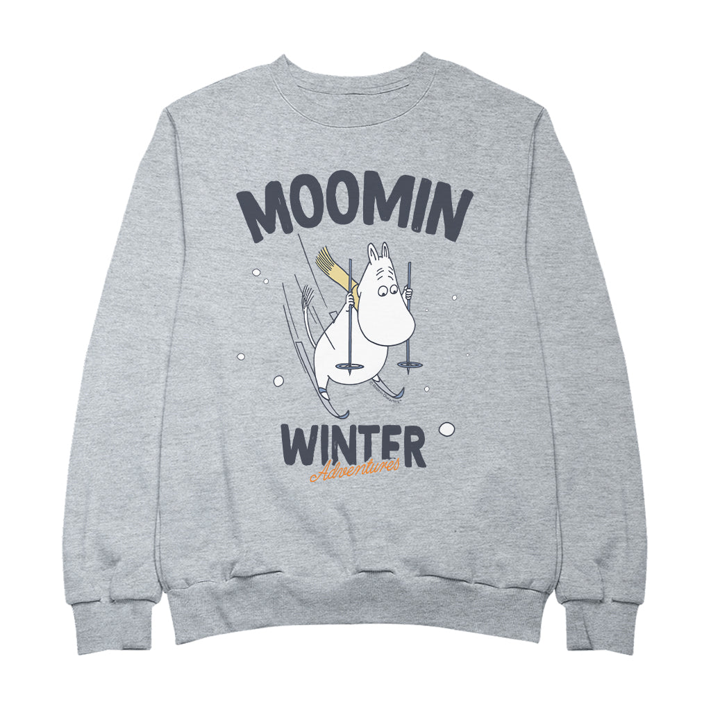 Moomin Winter Adventures Moomintroll Skiing Adult Sweatshirt | Moomin Shop US