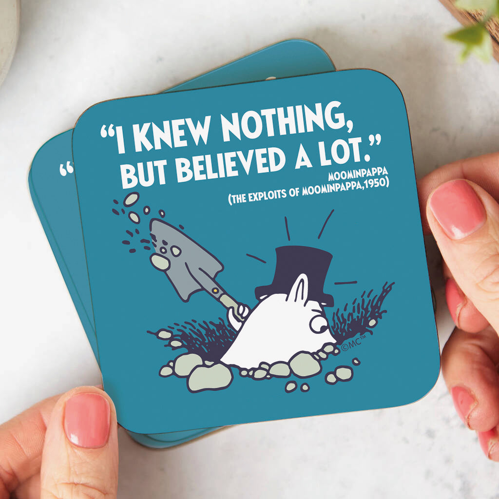 Moomin I Knew Nothing The Exploits Of Moominpappa Wooden Single Coaster | Moomin Shop US