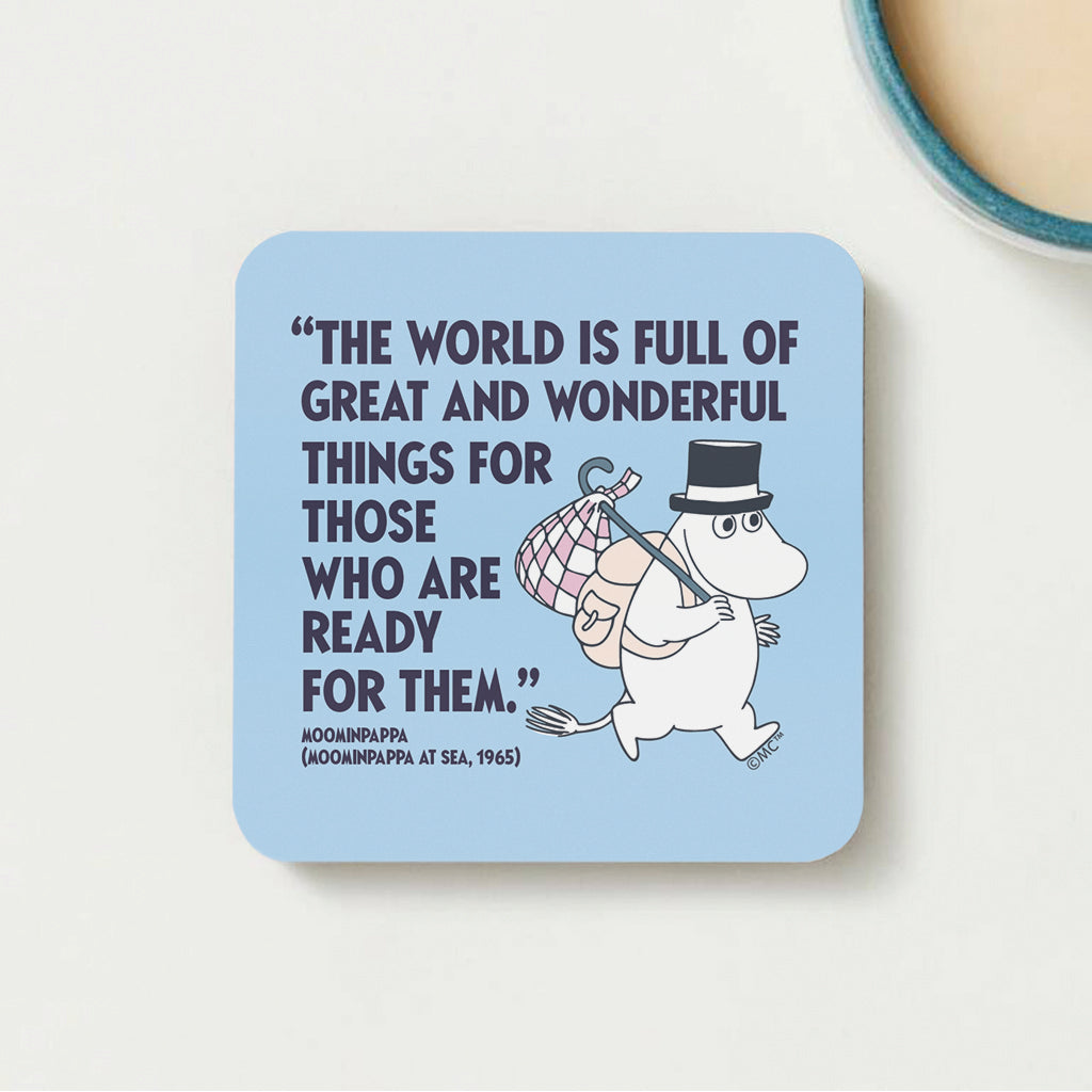 Moomin For Those Who Are Ready Moominpappa At Sea Quote Wooden Single Coaster