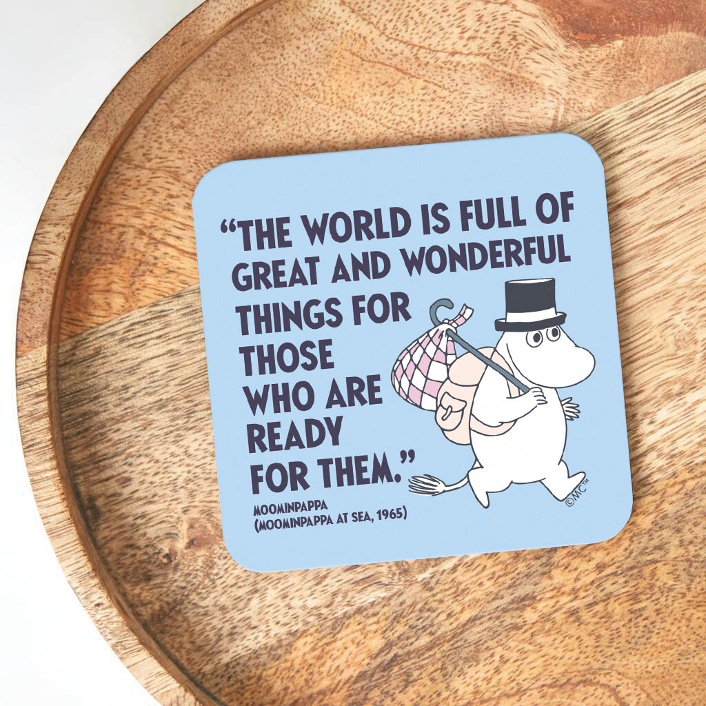 Moomin For Those Who Are Ready Moominpappa At Sea Quote Wooden Single Coaster