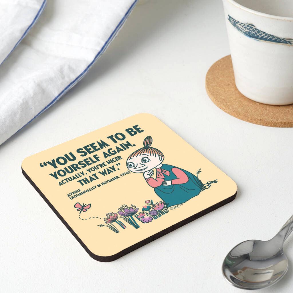 Moomin Yourself Again Mymble Quote Moominvalley Wooden Single Coaster