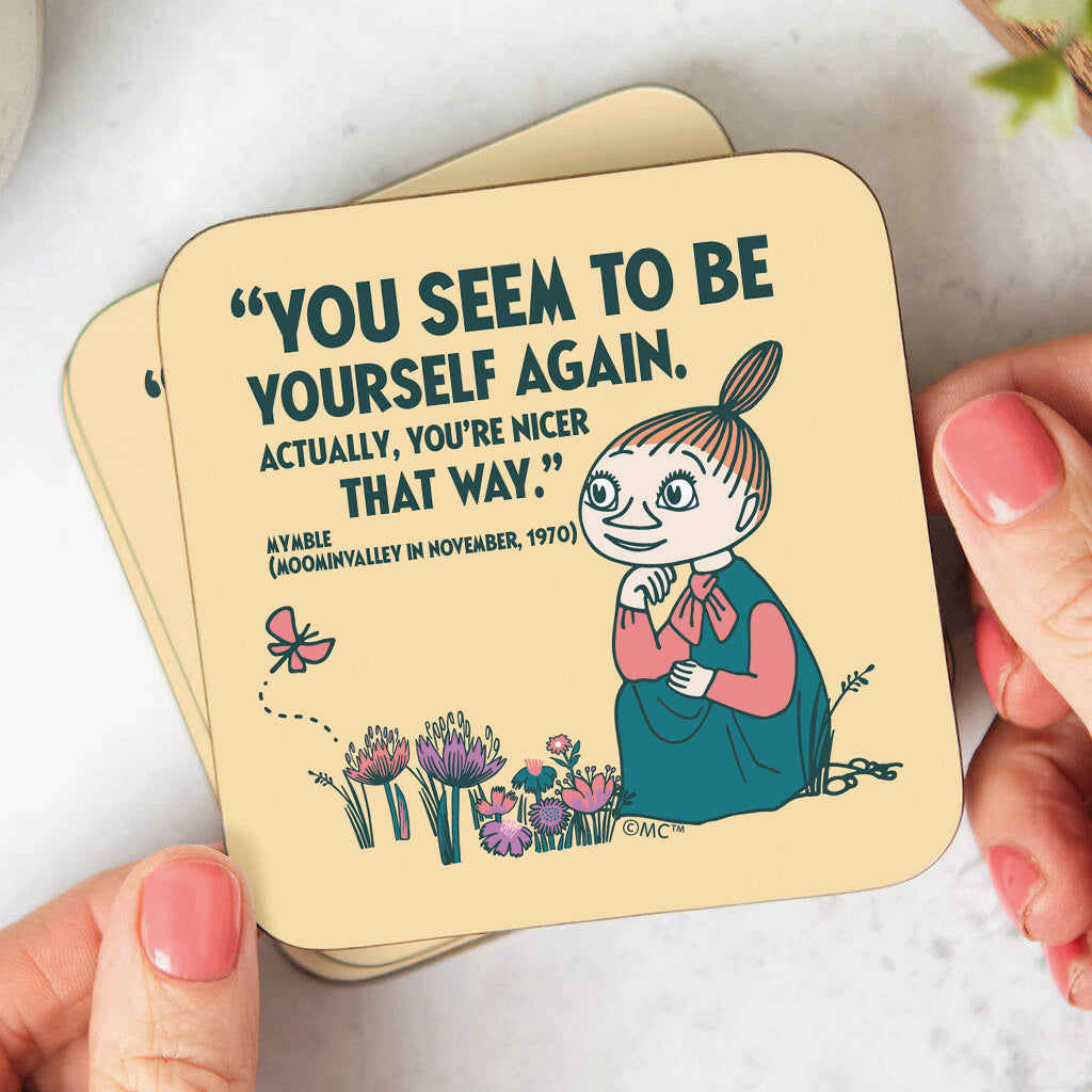 Moomin Yourself Again Mymble Quote Moominvalley Wooden Single Coaster