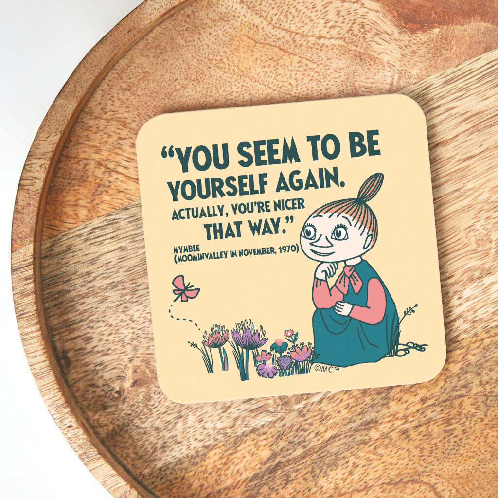 Moomin Yourself Again Mymble Quote Moominvalley Wooden Single Coaster