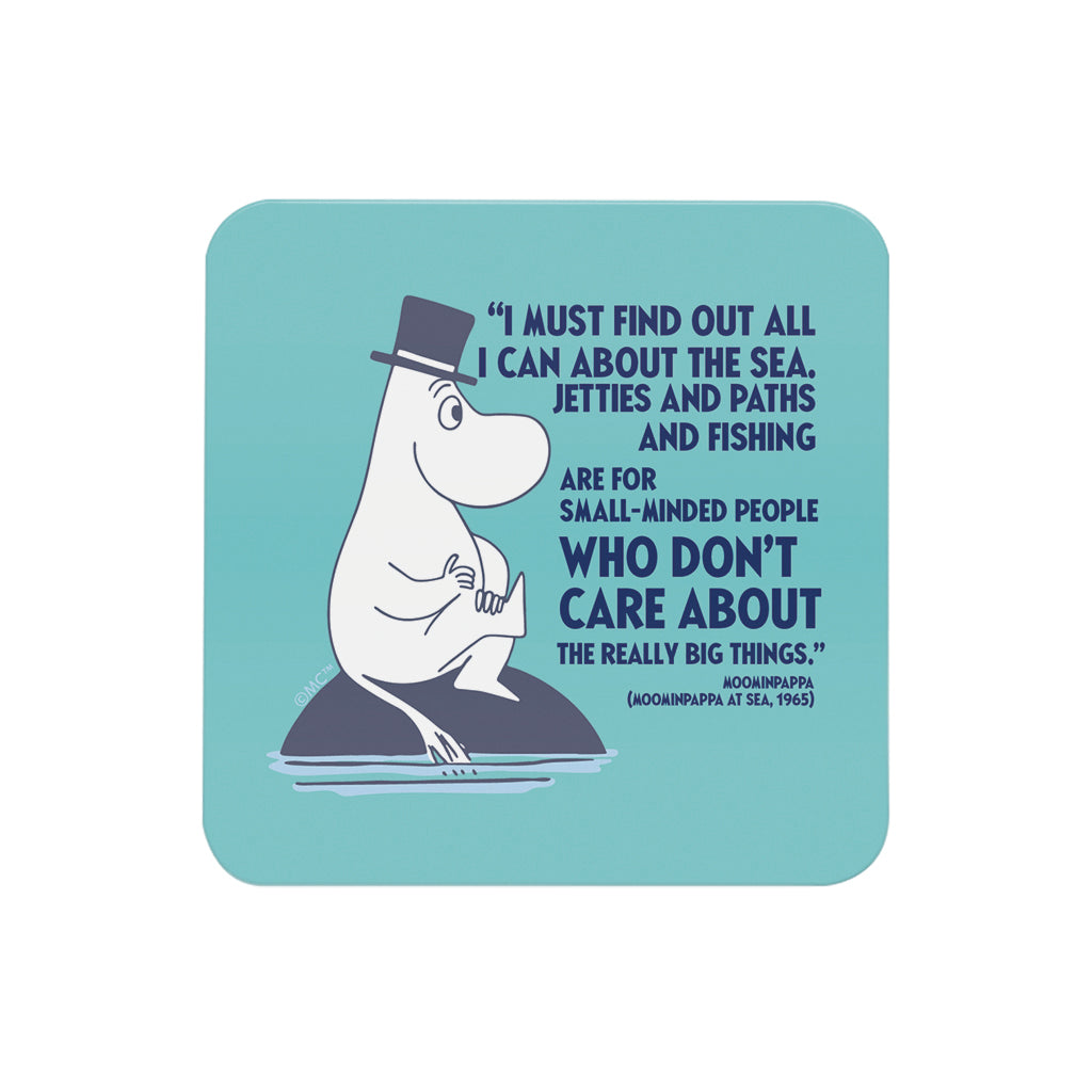 Moomin Really Big Things Moominpappa At Sea Quote Wooden Single Coaster | Moomin Shop US