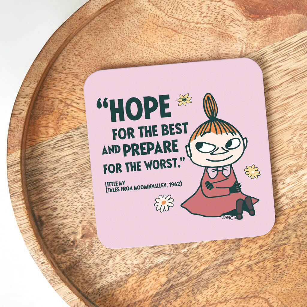 Moomin Hope Tales From Moominvalley Little My Quote Wooden Single Coaster | Moomin Shop US