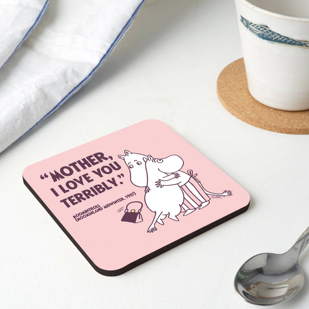 Moomin I Love You Moominland Midwinter Moomintroll Quote Wooden Single Coaster