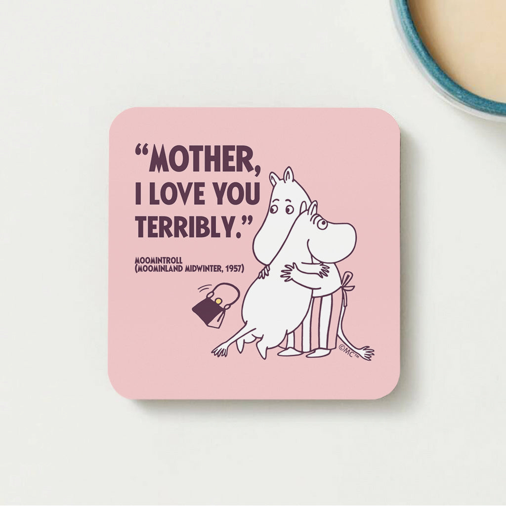 Moomin I Love You Moominland Midwinter Moomintroll Quote Wooden Single Coaster