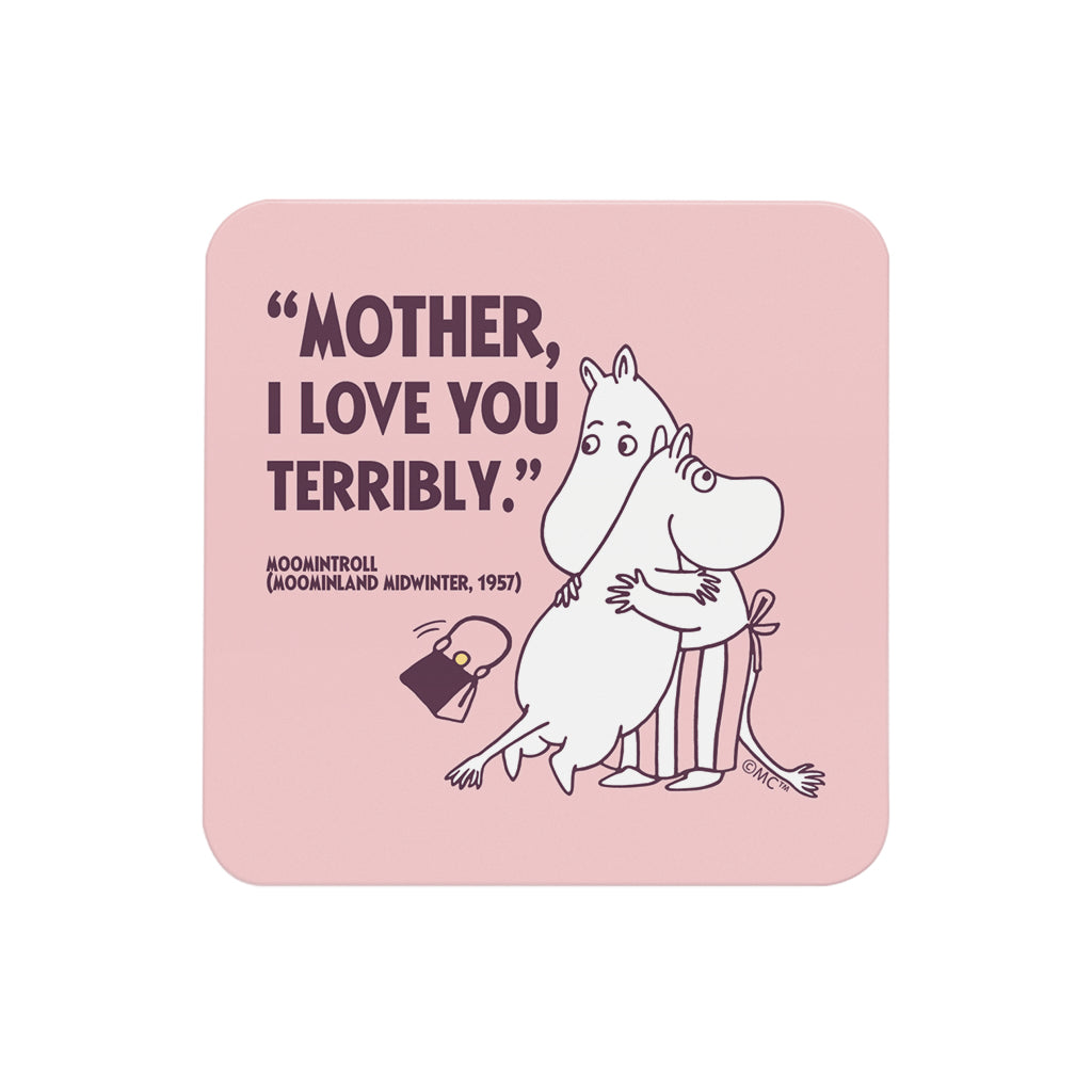 Moomin I Love You Moominland Midwinter Moomintroll Quote Wooden Single Coaster