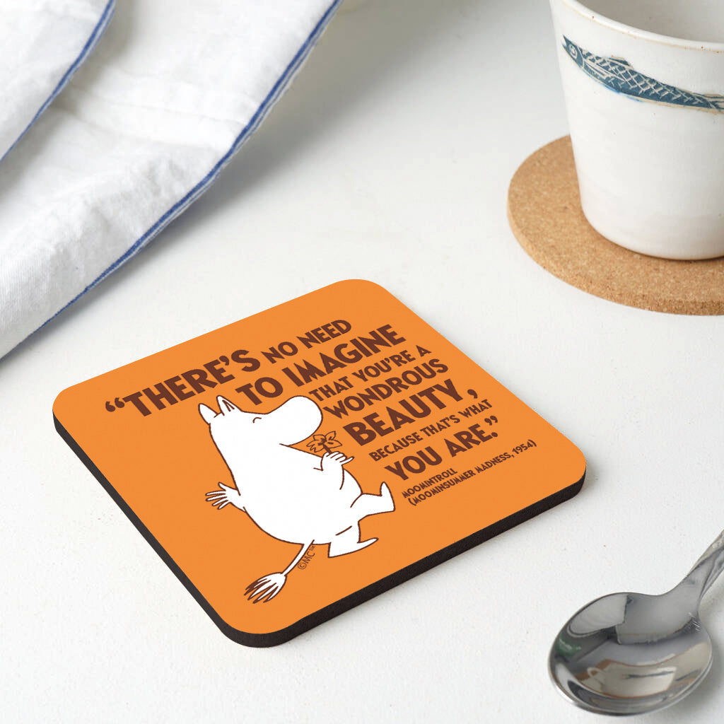 Moomin Beauty Moominsummer Madness Moomintroll Quote Wooden Single Coaster