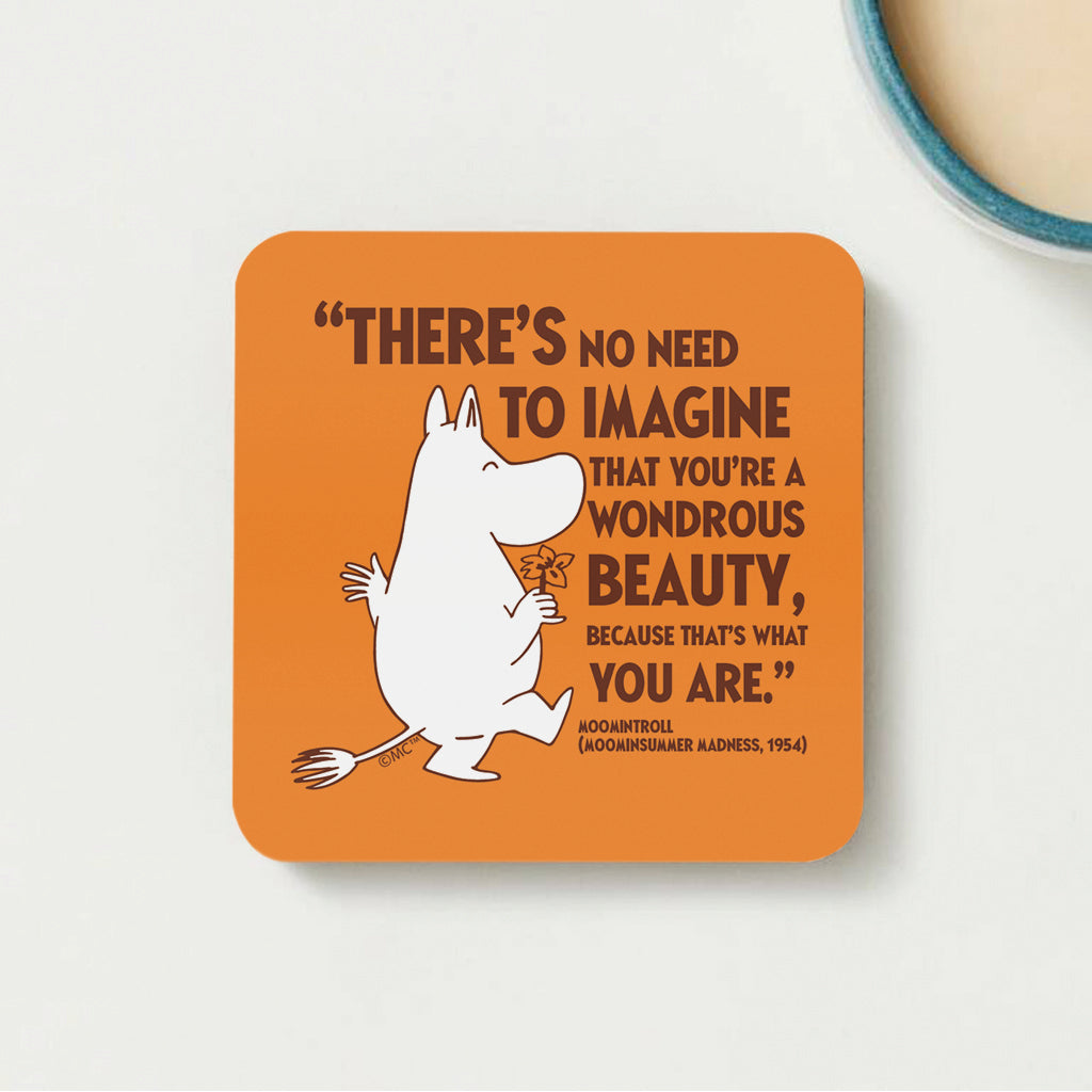 Moomin Beauty Moominsummer Madness Moomintroll Quote Wooden Single Coaster