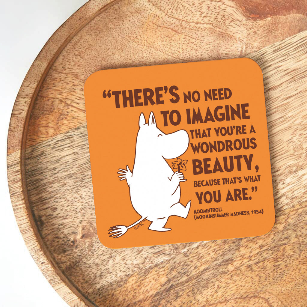 Moomin Beauty Moominsummer Madness Moomintroll Quote Wooden Single Coaster