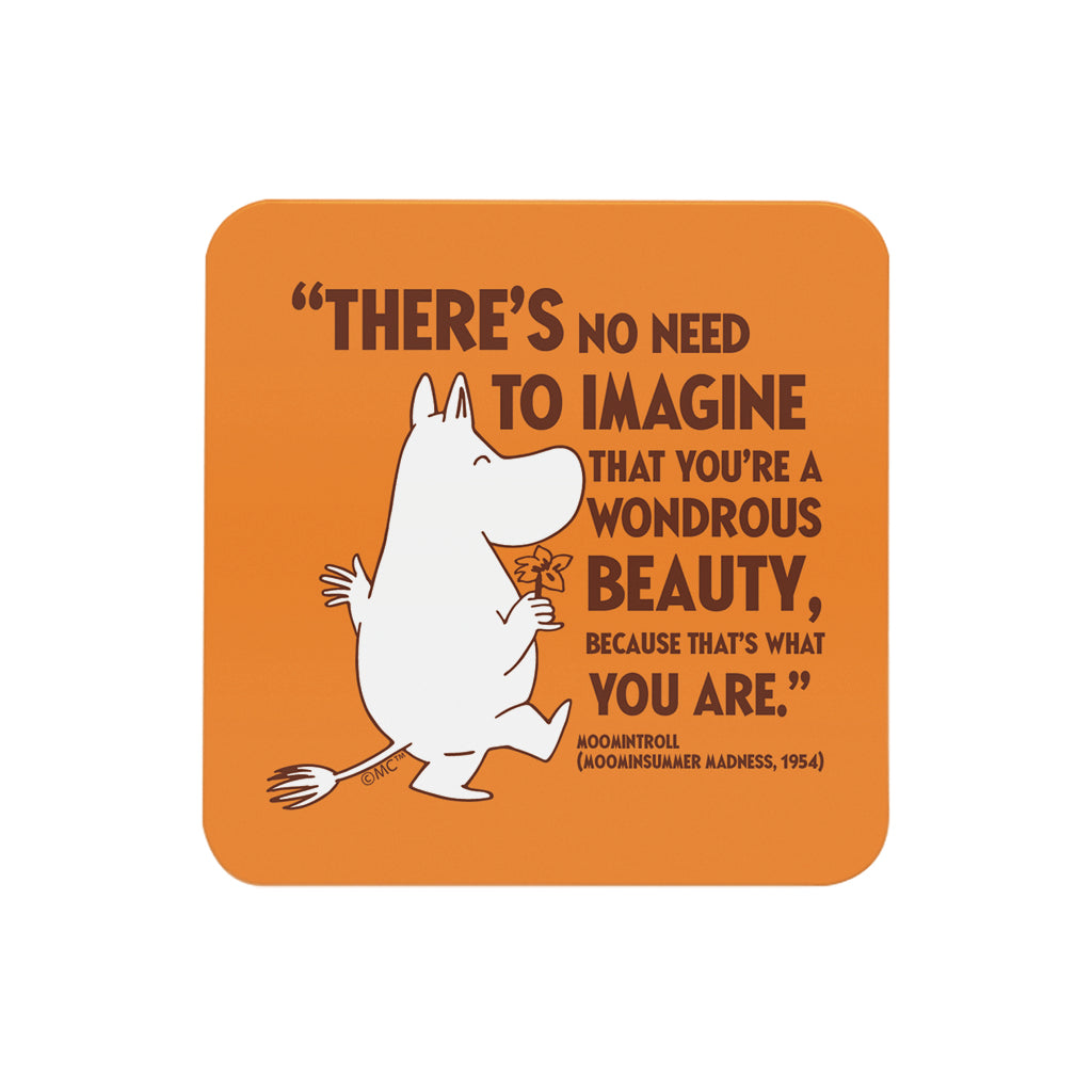 Moomin Beauty Moominsummer Madness Moomintroll Quote Wooden Single Coaster