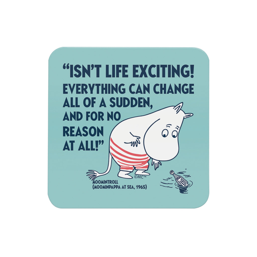 Moomin Life Exciting Moominpappa At Sea Moomintroll Quote Wooden Single Coaster