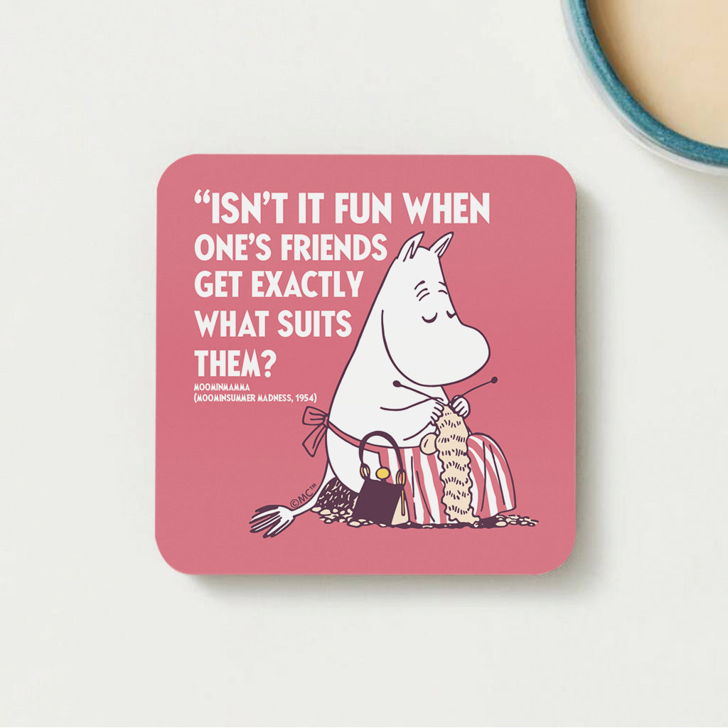 Moomin Isn&#39;t It Fun Moominsummer Madness Moominmamma Quote Wooden Single Coaster