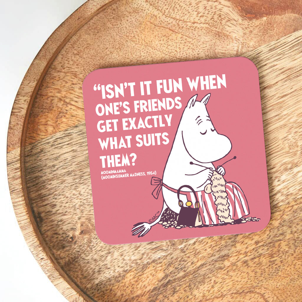 Moomin Isn&#39;t It Fun Moominsummer Madness Moominmamma Quote Wooden Single Coaster