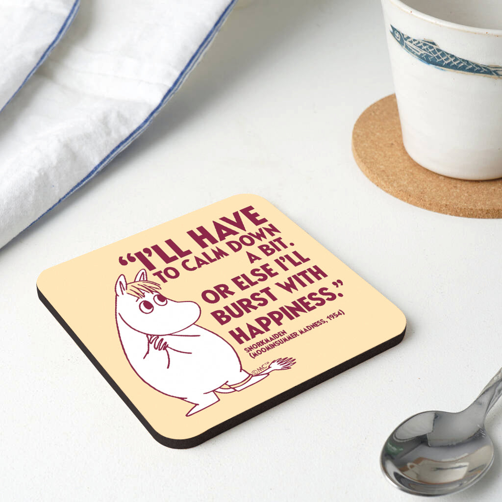 Moomin Happiness Moominsummer Madness Snorkmaiden Quote Wooden Single Coaster